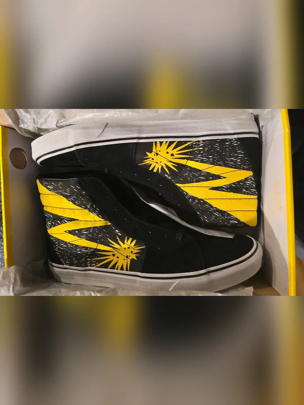 Bad Brains x Vans Black & Yellow High-Top Skate Shoes